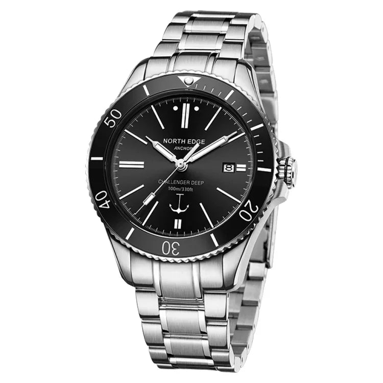 NORTH EDGE ANCHOR Men Outdoor 100m Waterproof Mechanical Watch, ANCHOR