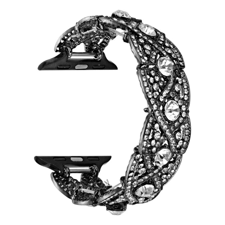Diamonds Twist Metal Watch Band, For Apple Watch 7 41mm, For Apple Watch 7 45mm, For Apple Watch SE 40mm, For Apple Watch SE 44mm, For Apple Watch 6 40mm, For Apple Watch 6 44mm, For Apple Watch 5 44mm, For Apple Watch 5 40mm, For Apple Watch 4 44mm   ...