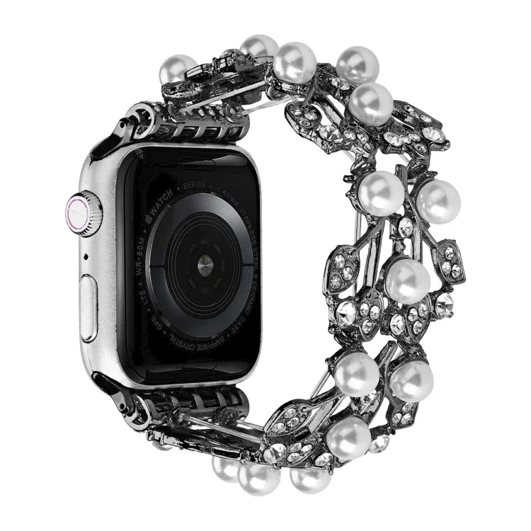 Four-leaf Bead Metal Watch Band, For Apple Watch 6 40mm, For Apple Watch 6 44mm, For Apple Watch 5 44mm, For Apple Watch 5 40mm, For Apple Watch 4 44mm, For Apple Watch 4 40mm, For Apple Watch 3 38mm, For Apple Watch 3 42mm, For Apple Watch 2 42mm     ...