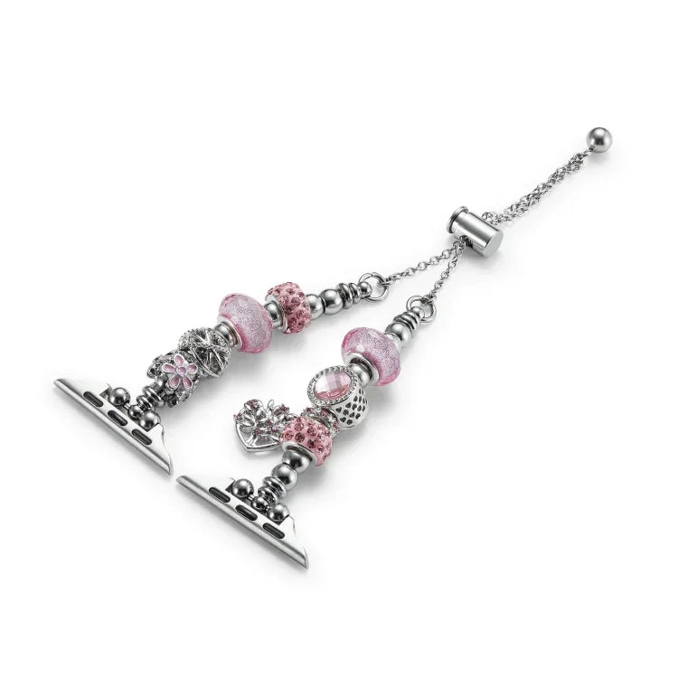 Bead Bracelet Metal Watch Band, For Apple Watch Series 10 46mm, For Apple Watch Series 10 42mm, For Apple Watch SE 2023 44mm, For Apple Watch SE 2023 40mm, For Apple Watch Ultra 2 49mm, For Apple Watch 9 45mm, For Apple Watch 9 41mm                    ...