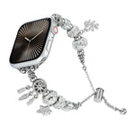 Bead Bracelet Metal Watch Band, For Apple Watch Series 10 46mm, For Apple Watch Series 10 42mm, For Apple Watch SE 2023 44mm, For Apple Watch SE 2023 40mm, For Apple Watch Ultra 2 49mm, For Apple Watch 9 45mm, For Apple Watch 9 41mm                    ...