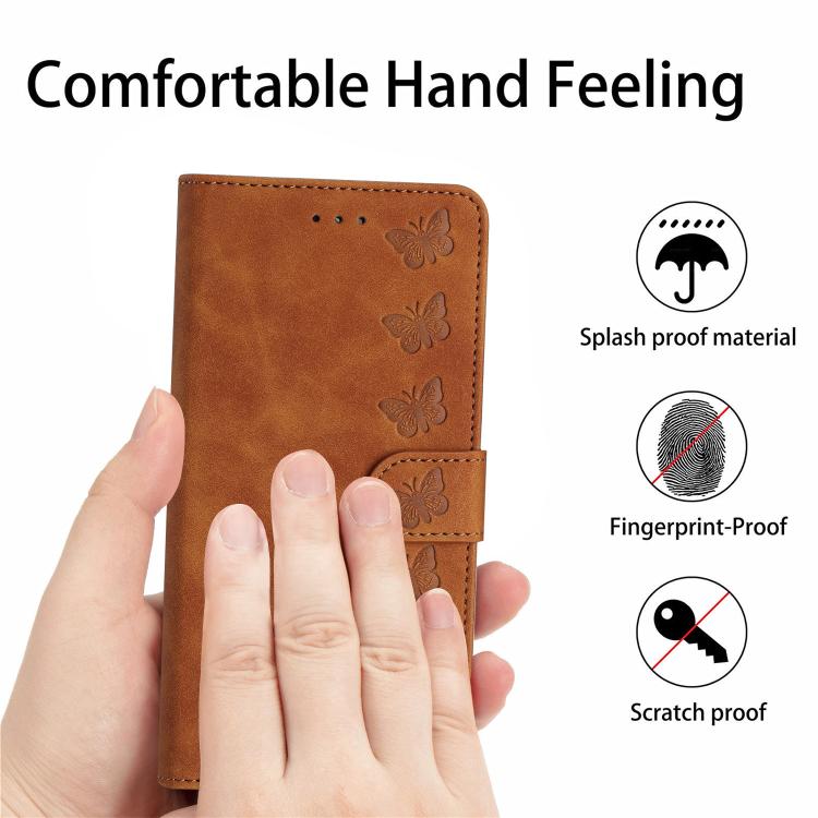Seven Butterflies Embossed Leather Phone Case, For iPhone 16e / 17e, For iPhone 17 Pro Max, For iPhone 17 Pro, For iPhone 17, For iPhone Air, For iPhone 16 Pro Max, For iPhone 16 Pro, For iPhone 16 Plus