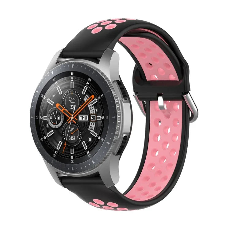 Universal Sports Two-tone Silicone Replacement Wrist Strap, For Samsung Galaxy Watch 46mm / Gear S3, For Huawei Watch GT2 / Honor Magic Watch 2 46mm