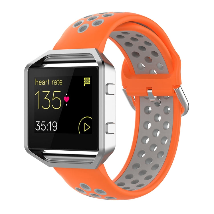 For Fitbit Versa 2 / Versa / Versa Lite / Blaze 23mm Sports Two Colors Silicone Replacement Strap Watchband