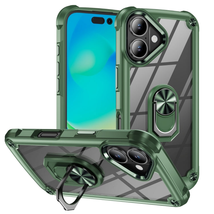 TPU + PC Lens Protection Phone Case with Ring Holder, For iPhone 17e / 16e, For iPhone 17 Pro Max, For iPhone 17, For iPhone Air, For iPhone 16 Pro Max, For iPhone 16 Pro, For iPhone 16 Plus, For iPhone 16, For iPhone 15 Pro Max