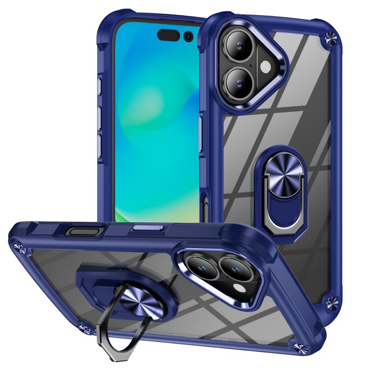 TPU + PC Lens Protection Phone Case with Ring Holder, For iPhone 17e / 16e, For iPhone 17 Pro Max, For iPhone 17, For iPhone Air, For iPhone 16 Pro Max, For iPhone 16 Pro, For iPhone 16 Plus, For iPhone 16, For iPhone 15 Pro Max