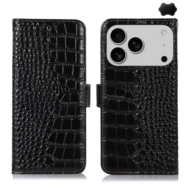 Crocodile Top Layer Cowhide Leather Phone Case, For iPhone 18 Pro / 17 Pro, For iPhone 18 Pro Max / 17 Pro Max, For iPhone 16e / 17e, For iPhone 17, For iPhone Air, For iPhone 16 Pro Max, For iPhone 16 Pro, For iPhone 16 Plus, For iPhone 16            ...