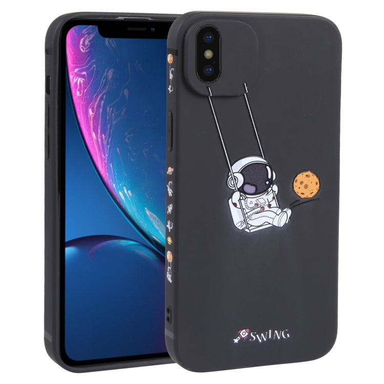 Astronaut Swinging Pattern TPU Phone Case, For iPhone XS / X, For iPhone XR, For iPhone XS Max, For iPhone 8 Plus / 7 Plus