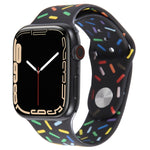 Rainbow Raindrops Silicone Watch Band, For Apple Watch Ultra 49mm, For Apple Watch SE 2023 44mm, For Apple Watch 8 41mm, For Apple Watch SE 2023 40mm