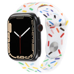 Rainbow Raindrops Silicone Watch Band, For Apple Watch 8 45mm, For Apple Watch Ultra 2 49mm, For Apple Watch 9 45mm, For Apple Watch SE 2022 40mm