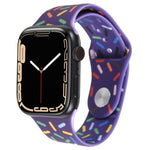 Rainbow Raindrops Silicone Watch Band, For Apple Watch 8 45mm, For Apple Watch Ultra 2 49mm, For Apple Watch 9 45mm, For Apple Watch SE 2022 40mm