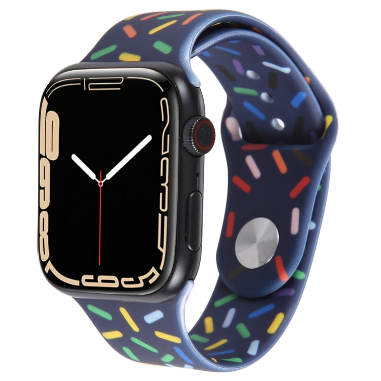 Rainbow Raindrops Silicone Watch Band, For Apple Watch 5 44mm, For Apple Watch 5 40mm, For Apple Watch 4 44mm, For Apple Watch 4 40mm
