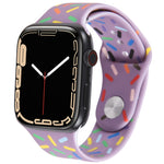 Rainbow Raindrops Silicone Watch Band, For Apple Watch 3 38mm, For Apple Watch 3 42mm, For Apple Watch 2 42mm, For Apple Watch 2 38mm