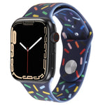 Rainbow Raindrops Silicone Watch Band, For Apple Watch 42mm, For Apple Watch 38mm