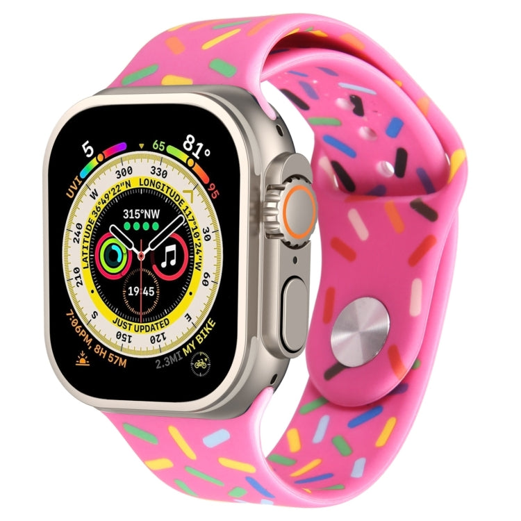 Rainbow Raindrops Silicone Watch Band, For Apple Watch 8 45mm, For Apple Watch Ultra 2 49mm, For Apple Watch 9 45mm, For Apple Watch SE 2022 40mm