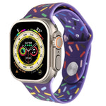 Rainbow Raindrops Silicone Watch Band, For Apple Watch 8 45mm, For Apple Watch Ultra 2 49mm, For Apple Watch 9 45mm, For Apple Watch SE 2022 40mm
