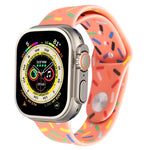 Rainbow Raindrops Silicone Watch Band, For Apple Watch 8 45mm, For Apple Watch Ultra 2 49mm, For Apple Watch 9 45mm, For Apple Watch SE 2022 40mm