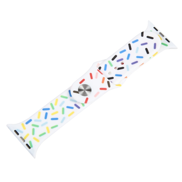 Rainbow Raindrops Silicone Watch Band, For Apple Watch 9 41mm, For Apple Watch SE 2022 44mm, For Apple Watch 7 41mm, For Apple Watch 7 45mm