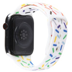 Rainbow Raindrops Silicone Watch Band, For Apple Watch 9 41mm, For Apple Watch SE 2022 44mm, For Apple Watch 7 41mm, For Apple Watch 7 45mm