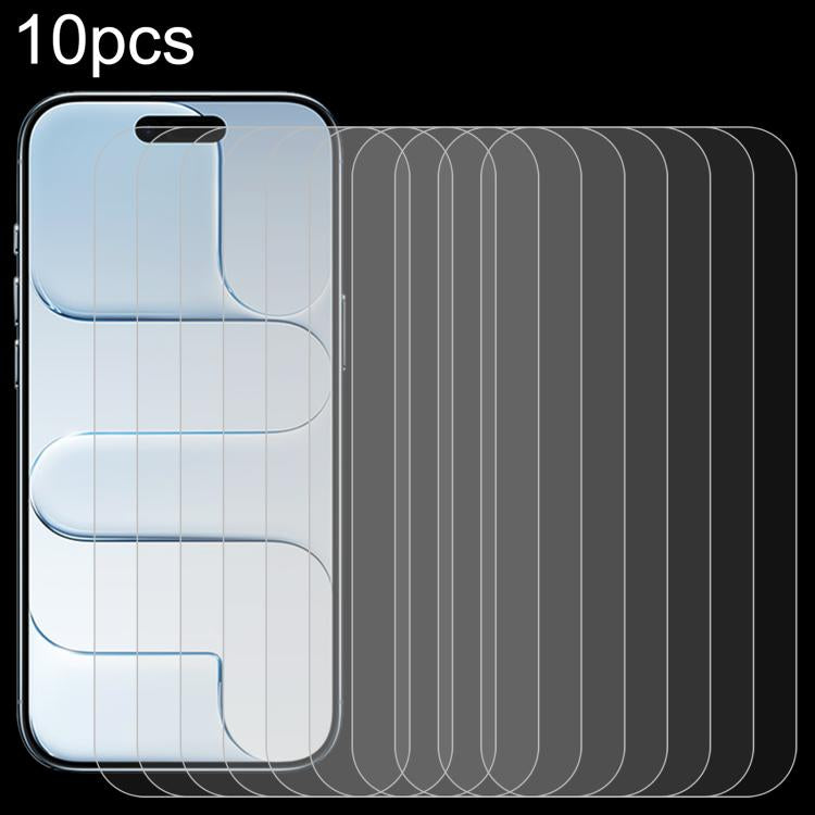 10pcs 0.26mm 9H 2.5D High Aluminum Tempered Glass Film, For iPhone 17 Pro Max, For iPhone 17 Pro / 17, For iPhone Air, For iPhone 16 Pro Max, For iPhone 16 Pro, For iPhone 16 Plus, For iPhone 16, For iPhone 15 Plus / 15 Pro Max, For iPhone 15 / 15 Pro
