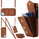 Rhombic Texture Card Bag Phone Case with Long Lanyard, For iPhone 14 Pro Max, For iPhone 13 Pro Max, For iPhone 13 Pro, For iPhone 13, For iPhone 12 / 12 Pro, For iPhone 12 Pro Max