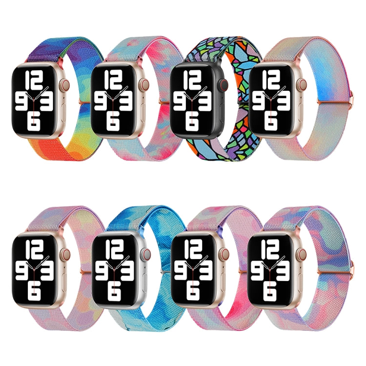 Painted Pattern Nylon Replacement Watch Band, For Apple Watch 4 44mm, For Apple Watch 4 40mm, For Apple Watch 3 38mm, For Apple Watch 3 42mm, For Apple Watch 2 42mm, For Apple Watch 2 38mm
