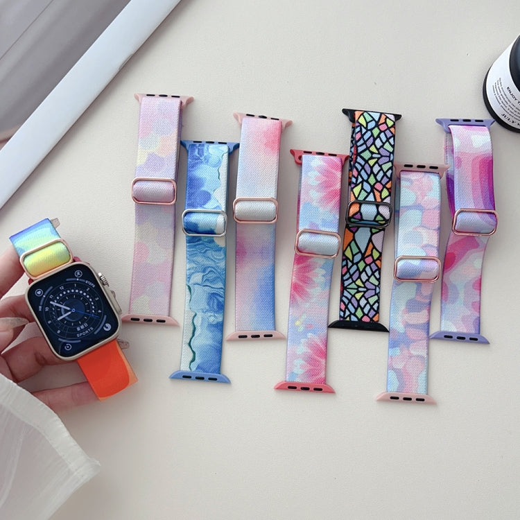 Painted Pattern Nylon Replacement Watch Band, For Apple Watch 4 44mm, For Apple Watch 4 40mm, For Apple Watch 3 38mm, For Apple Watch 3 42mm, For Apple Watch 2 42mm, For Apple Watch 2 38mm