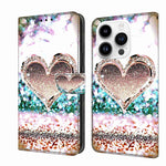 Crystal 3D Shockproof Protective Leather Phone Case, For iPhone 14 Pro, For iPhone 15 Plus