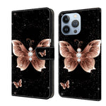 Crystal 3D Shockproof Protective Leather Phone Case, For iPhone 14 Pro Max, For iPhone 15