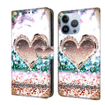 Crystal 3D Shockproof Protective Leather Phone Case, For iPhone 14 Plus, For iPhone 15 Pro Max