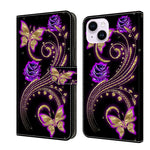 Crystal 3D Shockproof Protective Leather Phone Case, For iPhone 14 Pro, For iPhone 15 Plus