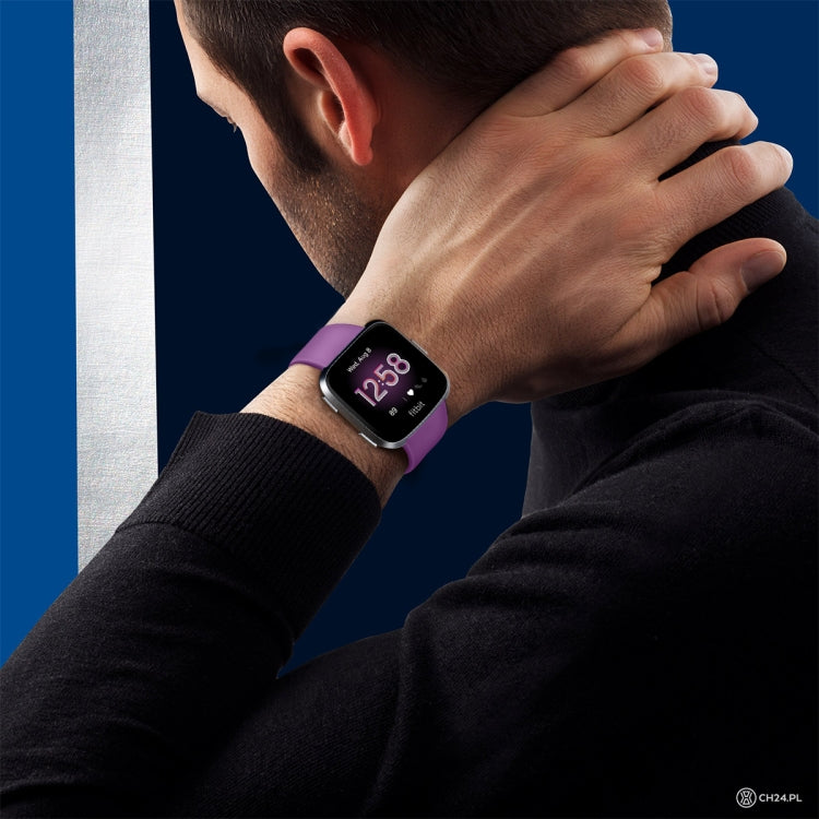 For Fitbit Versa 2 / Fitbit Versa / Fitbit Versa Lite Solid Color Silicone Replacement Strap Watchband, Size:L