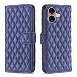 Diamond Lattice Wallet Flip Leather Phone Case, For iPhone 17e / 16e, For iPhone 17 Pro Max, For iPhone 17 Pro, For iPhone 17, For iPhone Air, For iPhone 16 Pro Max, For iPhone 16 Pro, For iPhone 16 Plus