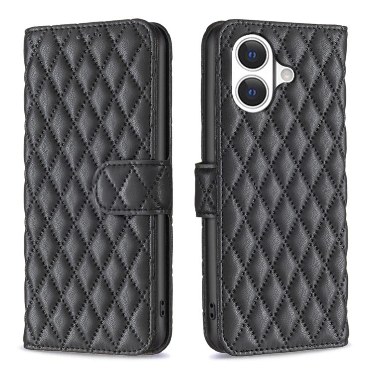 Diamond Lattice Wallet Flip Leather Phone Case, For iPhone 17e / 16e, For iPhone 17 Pro Max, For iPhone 17 Pro, For iPhone 17, For iPhone Air, For iPhone 16 Pro Max, For iPhone 16 Pro, For iPhone 16 Plus