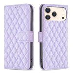 Diamond Lattice Wallet Flip Leather Phone Case, For iPhone 17e / 16e, For iPhone 17 Pro Max, For iPhone 17 Pro, For iPhone 17, For iPhone Air, For iPhone 16 Pro Max, For iPhone 16 Pro, For iPhone 16 Plus
