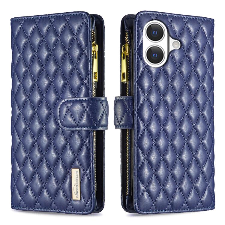 Diamond Lattice Zipper Wallet Leather Flip Phone Case, For iPhone 18 Pro/17 Pro, For iPhone 18 Pro Max/17 Pro Max, For iPhone 17, For iPhone 17 Air, For iPhone 16 Pro Max, For iPhone 16 Pro, For iPhone 16 Plus, For iPhone 16