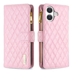 Diamond Lattice Zipper Wallet Leather Flip Phone Case, For iPhone 18 Pro/17 Pro, For iPhone 18 Pro Max/17 Pro Max, For iPhone 17, For iPhone 17 Air, For iPhone 16 Pro Max, For iPhone 16 Pro, For iPhone 16 Plus, For iPhone 16