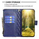 Diamond Lattice Zipper Wallet Leather Flip Phone Case, For iPhone 18 Pro/17 Pro, For iPhone 18 Pro Max/17 Pro Max, For iPhone 17, For iPhone 17 Air, For iPhone 16 Pro Max, For iPhone 16 Pro, For iPhone 16 Plus, For iPhone 16