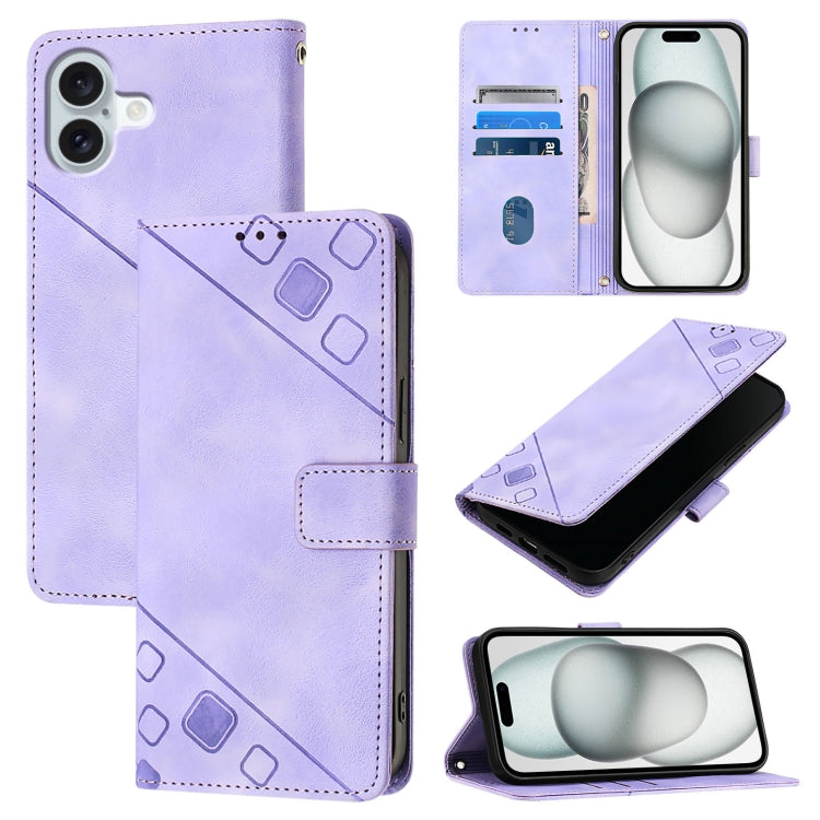 Skin-feel Embossed Leather Phone Case, For iPhone 17 Pro Max, For iPhone 17 Pro, For iPhone 17, For iPhone Air, For iPhone SE 2024, For iPhone 16 Pro Max, For iPhone 16 Pro, For iPhone 16 Plus