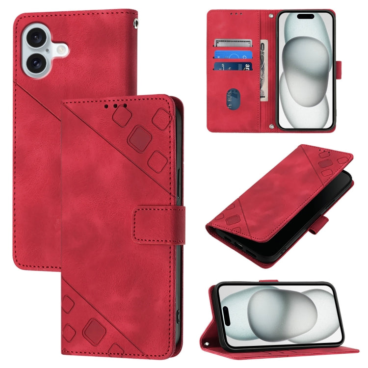 Skin-feel Embossed Leather Phone Case, For iPhone 17 Pro Max, For iPhone 17 Pro, For iPhone 17, For iPhone Air, For iPhone SE 2024, For iPhone 16 Pro Max, For iPhone 16 Pro, For iPhone 16 Plus