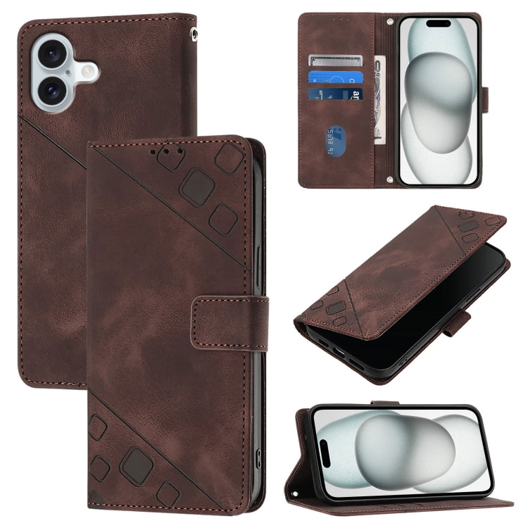 Skin-feel Embossed Leather Phone Case, For iPhone 17 Pro Max, For iPhone 17 Pro, For iPhone 17, For iPhone Air, For iPhone SE 2024, For iPhone 16 Pro Max, For iPhone 16 Pro, For iPhone 16 Plus