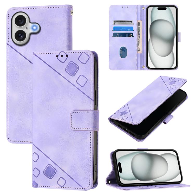 Skin-feel Embossed Leather Phone Case, For iPhone 17 Pro Max, For iPhone 17 Pro, For iPhone 17, For iPhone Air, For iPhone SE 2024, For iPhone 16 Pro Max, For iPhone 16 Pro, For iPhone 16 Plus