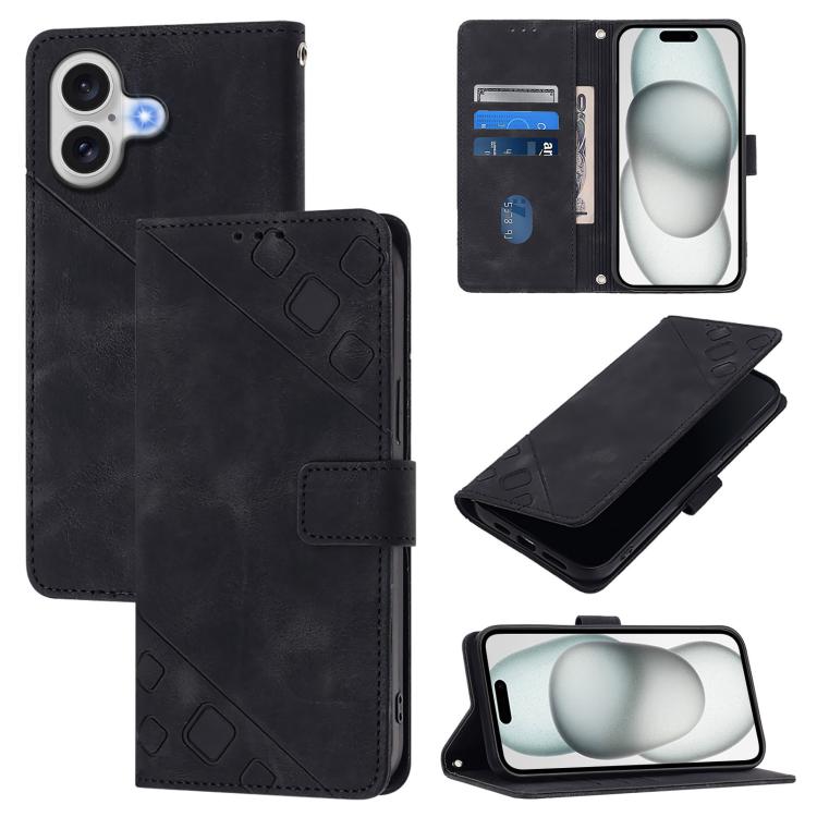 Skin-feel Embossed Leather Phone Case, For iPhone 17 Pro Max, For iPhone 17 Pro, For iPhone 17, For iPhone Air, For iPhone SE 2024, For iPhone 16 Pro Max, For iPhone 16 Pro, For iPhone 16 Plus