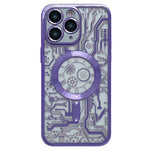 Electroplated Circuit Board Pattern MagSafe Phone Case, For iPhone 13, For iPhone 12, For iPhone 12 Pro Max, For iPhone 12 Pro, For iPhone 11 Pro Max, For iPhone 11