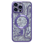 Electroplated Circuit Board Pattern MagSafe Phone Case, For iPhone 13, For iPhone 12, For iPhone 12 Pro Max, For iPhone 12 Pro, For iPhone 11 Pro Max, For iPhone 11