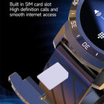 MT27 4G+64G 1.6 inch IP67 Waterproof 4G Android 8.1 Smart Watch Support Heart Rate / GPS, Leather Band