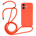 Crossbody Lanyard Liquid Silicone Case, For iPhone 16 Pro Max, For iPhone 16 Pro, For iPhone 16 Plus