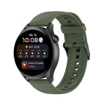 Solid Color Silicone Stainless Steel Black Buckle Watch Band, Black Buckle