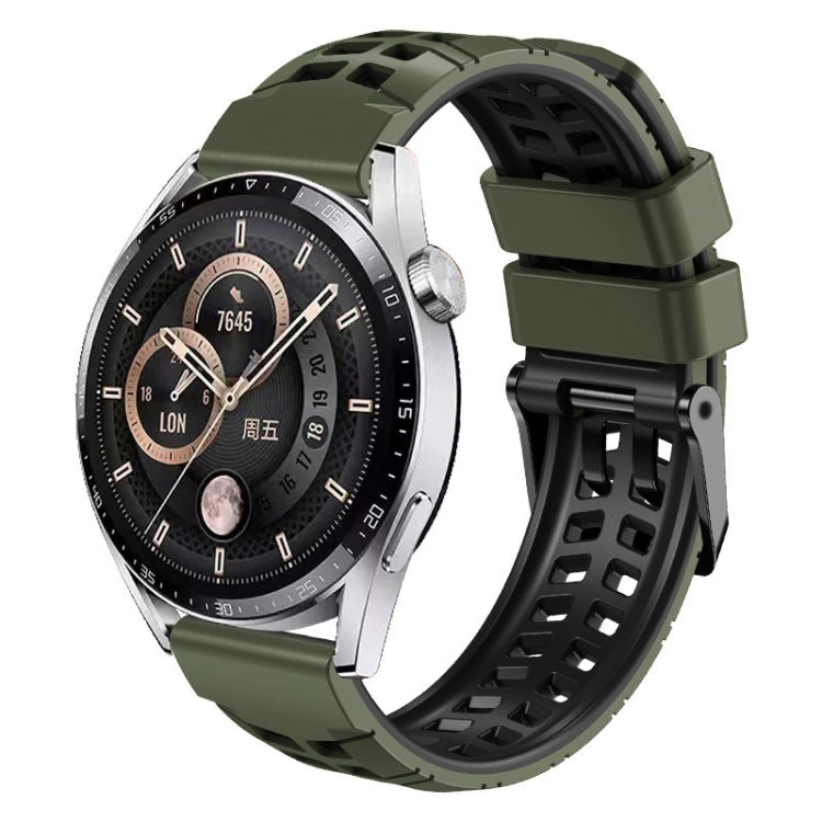 22mm Double-row Hole Two-color Silicone Watch Band, For Huawei Watch4 / 4 Pro / Watch3 / 3 Pro