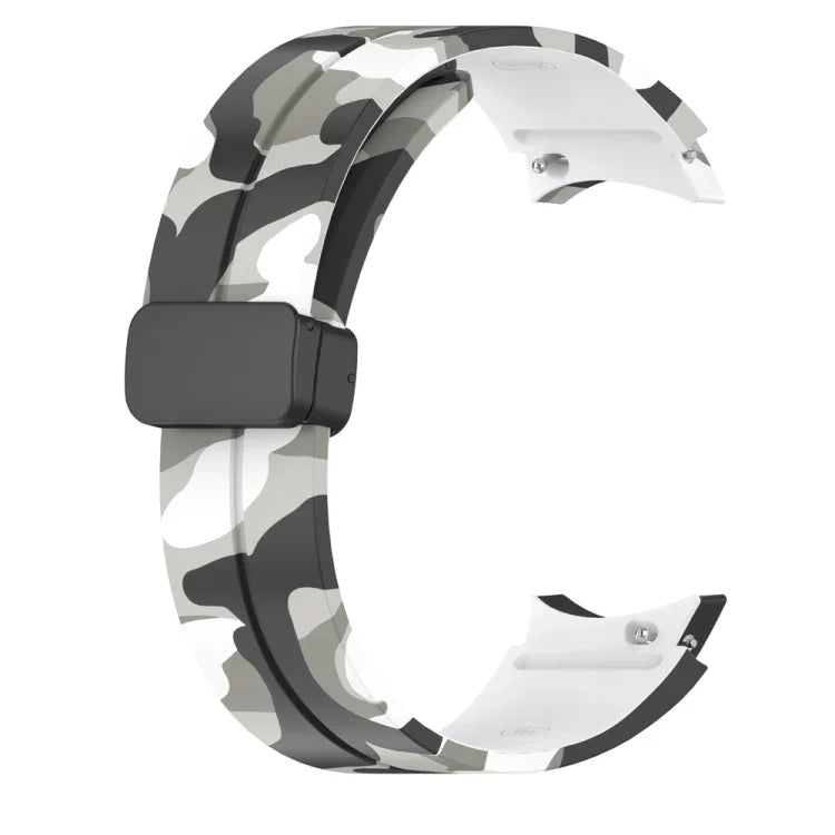 Magnetic Clasp Camouflage Silicone Watch Band, For Samsung Galaxy Watch5 / 5 Pro / Watch 4 / 4 Classic